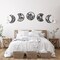 5-Piece Moon Phase Wall Hanging – Boho Wooden Wall Art, 10.6" H, Decorative Moon Pediment for Bedroom, Living Room, Apartment, or Bar (Black)
